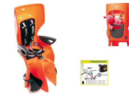 Детское велокресло заднее BELLELLI Summer Standard оранжевое
