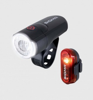Комплект освещения Sigma SPORT AURA 30/CURVE с батарейками 15970